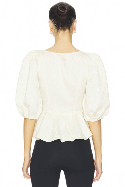 Free People Pamela Bow Top Weiß Small 4