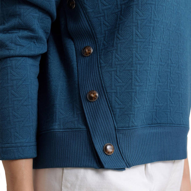 Southern Tide Cordelia Quilted Pullover Blue XS 4