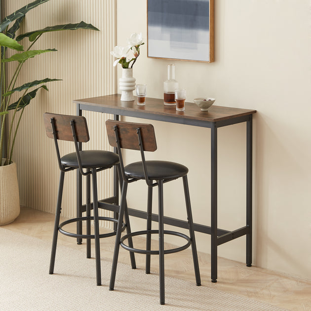Streamdale Bar Table Set Brown 2