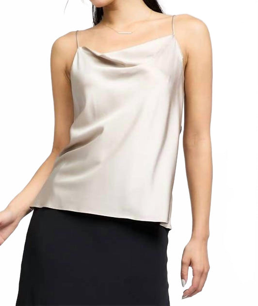Current Air Cowl Neck Cami Top Beige Large 2
