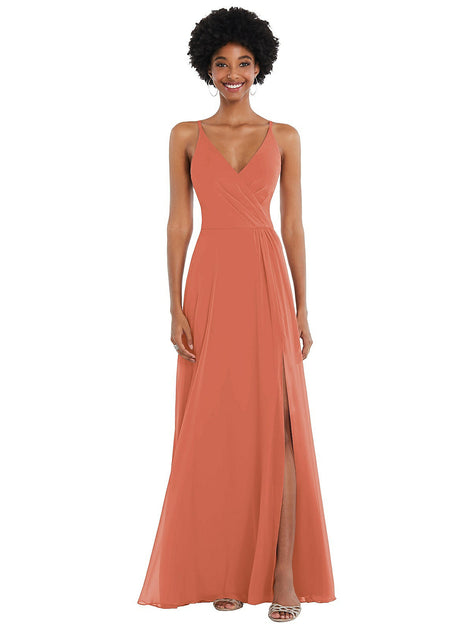 After Six Faux Wrap Criss Cross Back Maxikleid Multi US 10 2