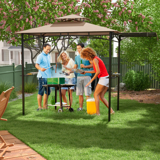 Hivvago Grill Gazebo Gray 4