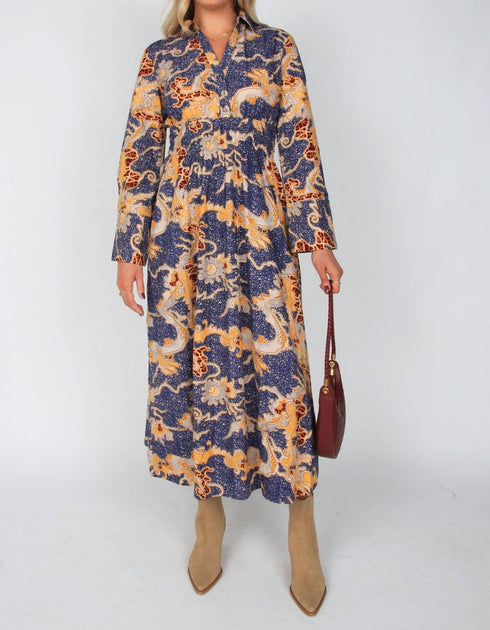 Cleobella Nina Ankle Dress Blue Medium 2