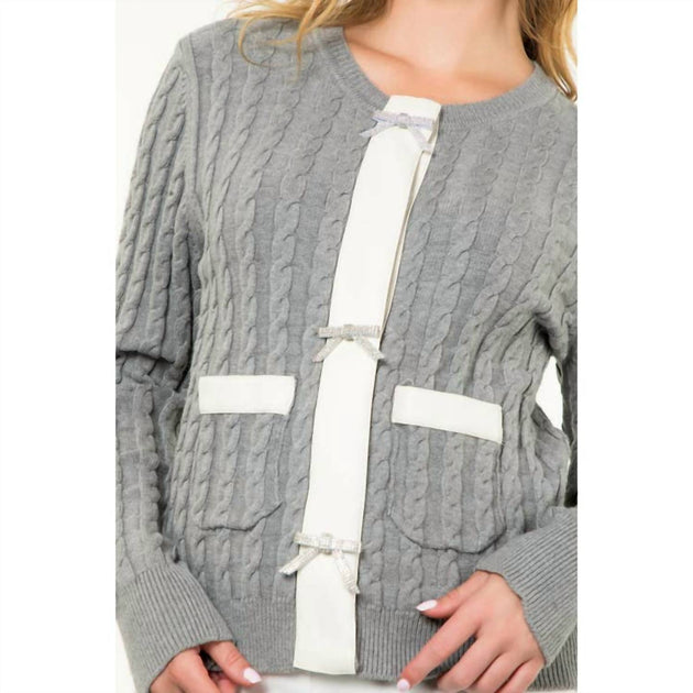 Cardigan Tricot Arc THML Gris Medium 4