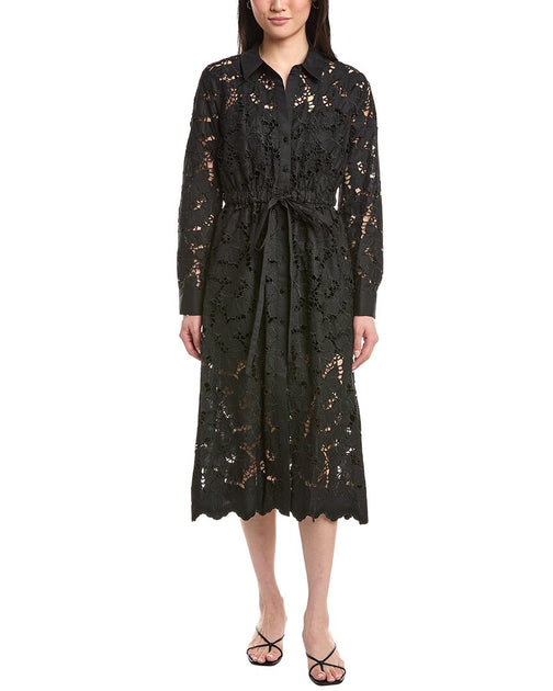 L'AGENCE Emilio Midi Shirtdress Black Medium 2