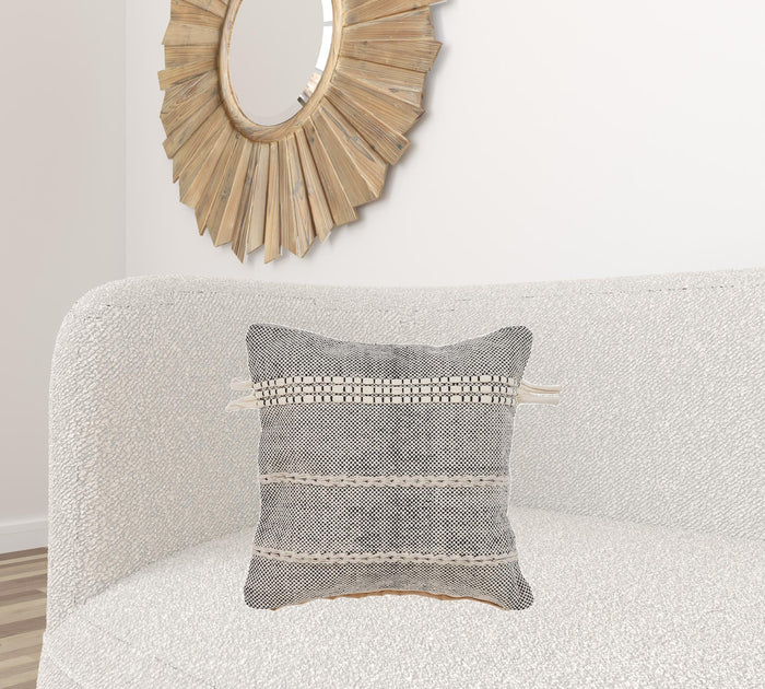 Hivvago Striped Pillow Black/Off-White 51x51 cm 3