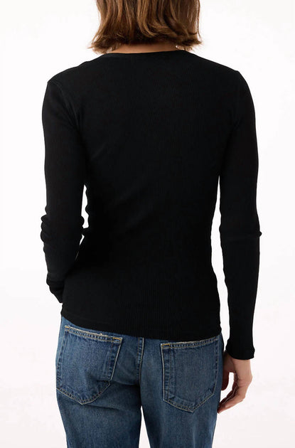 AMO Swoon Long Sleeve Top Black Large 3