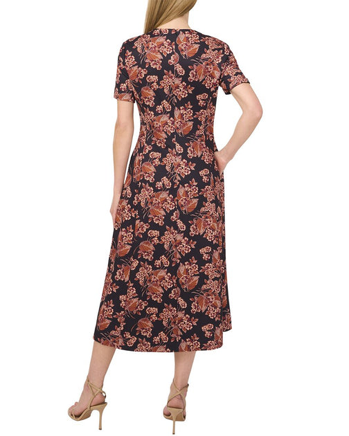 Ted Baker Kurzarm Midikleid Braun Groß 3