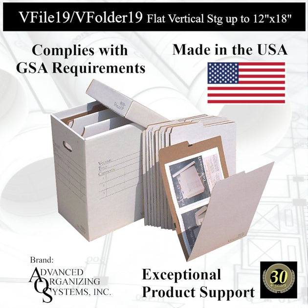 Advanced Organizing Systems VFolder19 Vertical Flat Storage Folder White 3