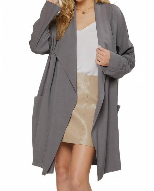 BluIvy Draped Front Cardigan Grey Small/Medium 2