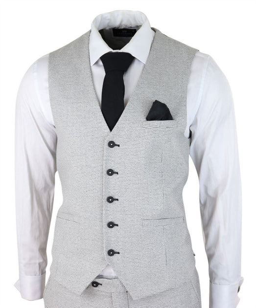 Oliver Tweed Men's 3 Piece Suit Light Grey Check US 50 Regular 4