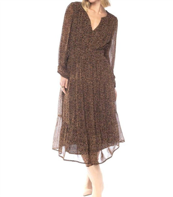 Tolani Arwen Midi Dress Brown Small 2