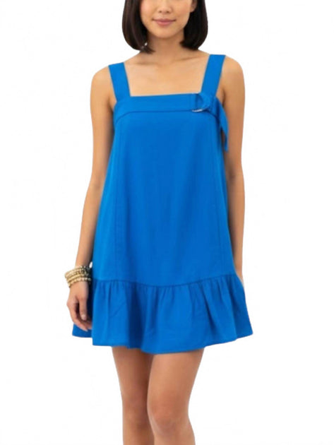 day + moon Drop Waist Denim Mini Dress Blue Large 2
