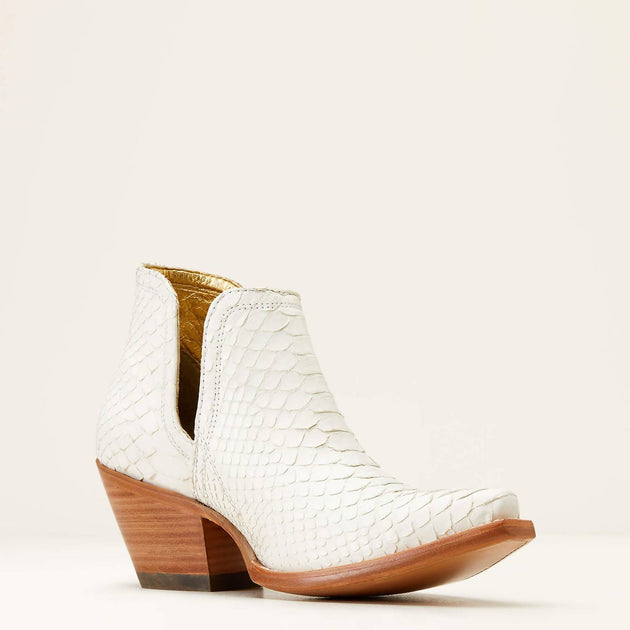 Ariat Dixon Exotic Python Western Bootie White US 8.5 2