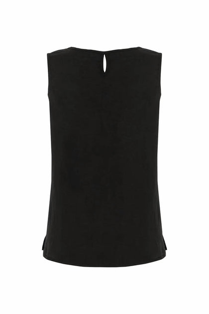 Dolcezza Linen Cami Top Black Small 3