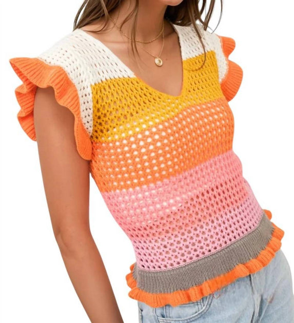 Blue B Keesha Knitted Top Orange Large 4