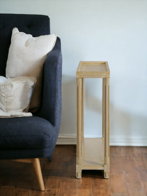 Hivvago End Table Set Oak Brown Wood 4