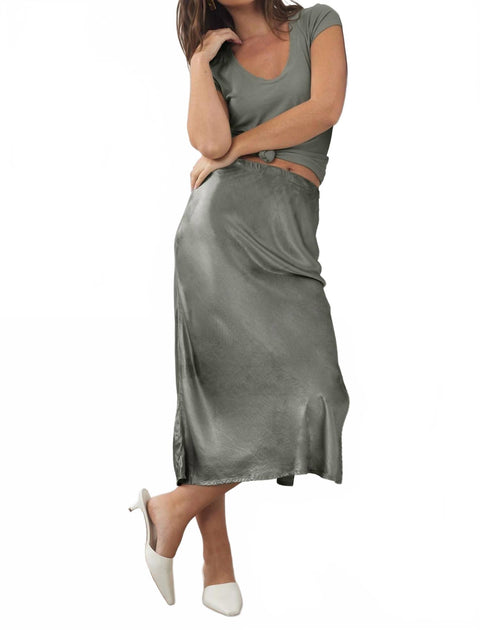 LAmade Dorit Slip Skirt Green Medium 2