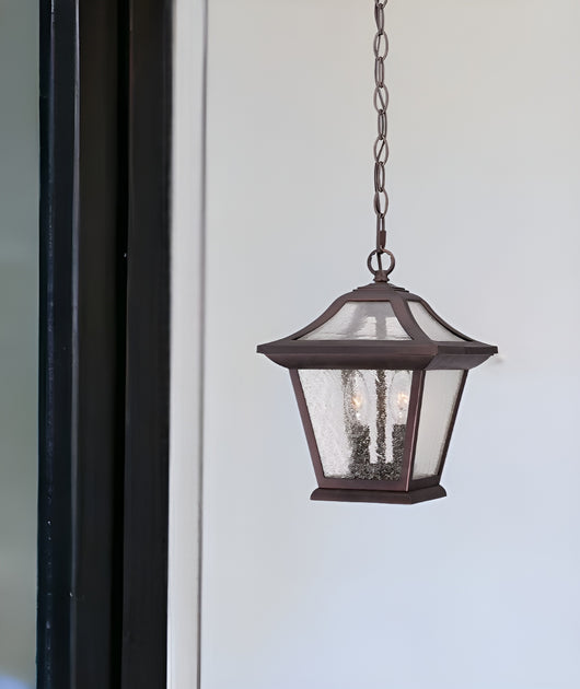 Hivvago Birdhouse Shape Outdoor Hanging Light Bronze 3