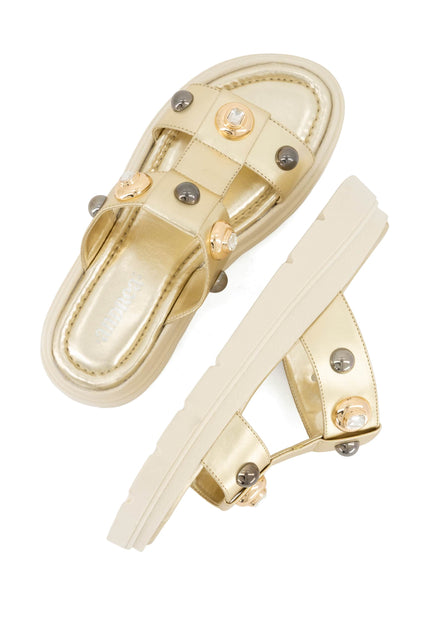 Andrea Women's T-strap Platform Sandals Beige US 8 4
