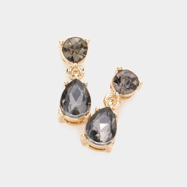 FASHNZFAB Round Teardrop Stone Link Dangle Earrings Multi 10