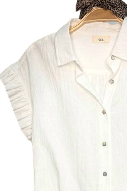 Lime N Chili Helena Button-Down Shirt White Medium 3