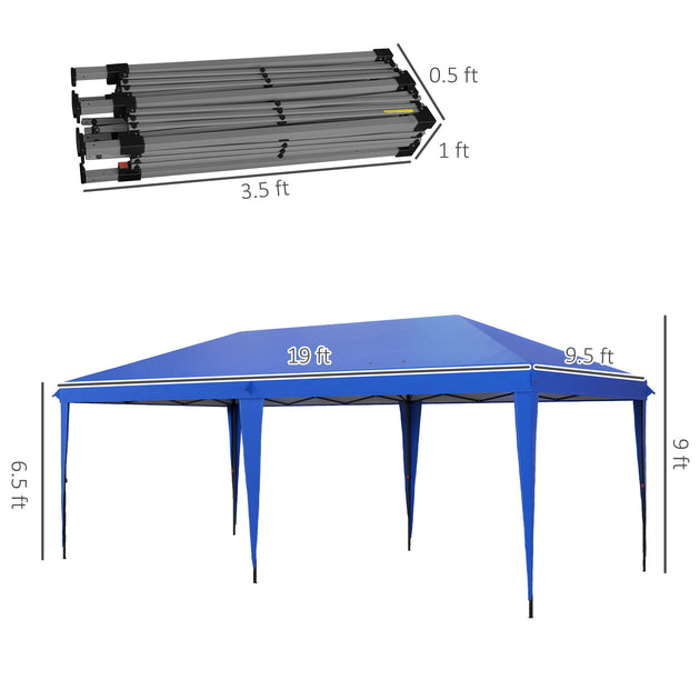 Hivvago 10x19.2 Portable Party Canopy Shelter Blue 5