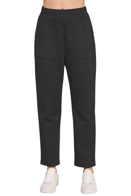Allie Rose Textured Straight Leg Pants Black Medium 2
