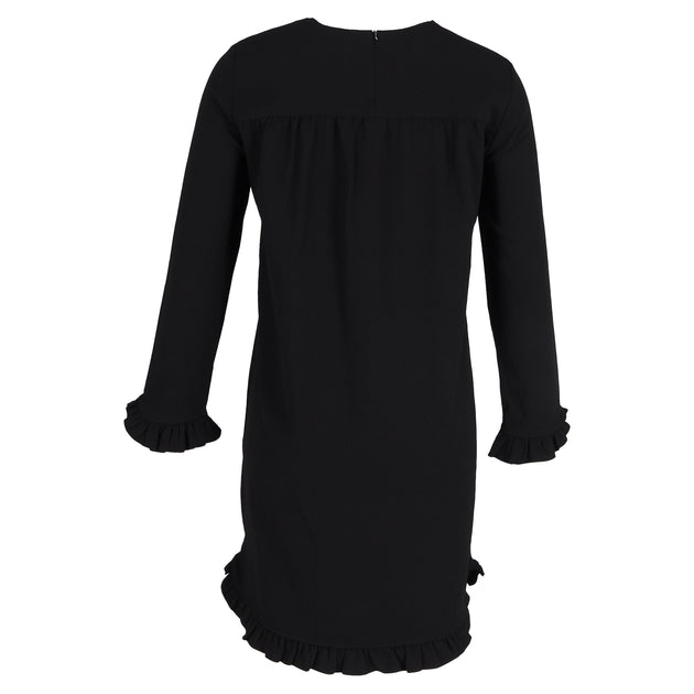 GANNI Heavy Crepe Mini Dress Black Size 36