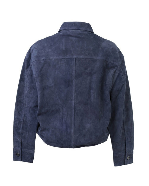 Ami Blue Goat Leather Jacket Blue Small 3
