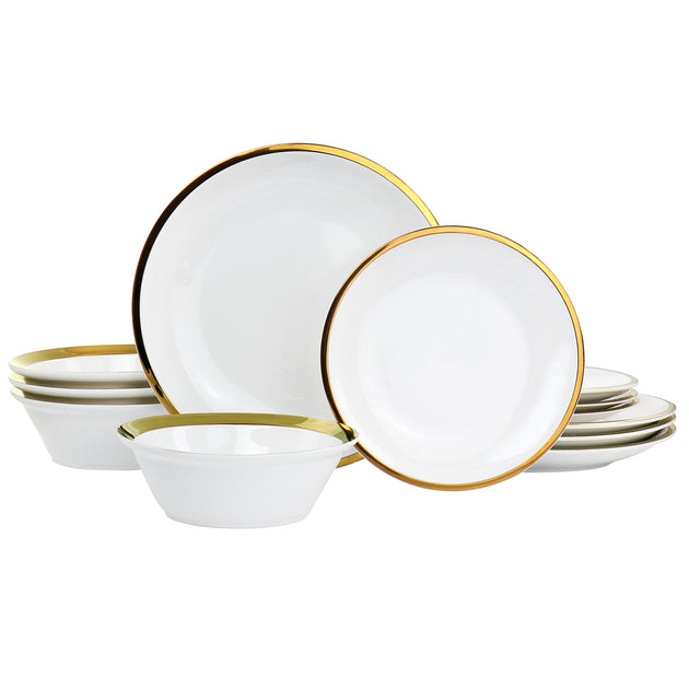 Gibson Premier Gold Fine Ceramic 12 Piece Dinnerware Set 2