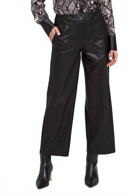 Lysse Kunstleder Cropped Weite Hose Schwarz XSmall 2