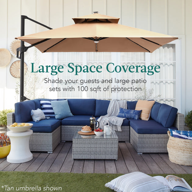 Best Choice Products 10x10ft 2-Tier Square Cantilever Patio Umbrella 4
