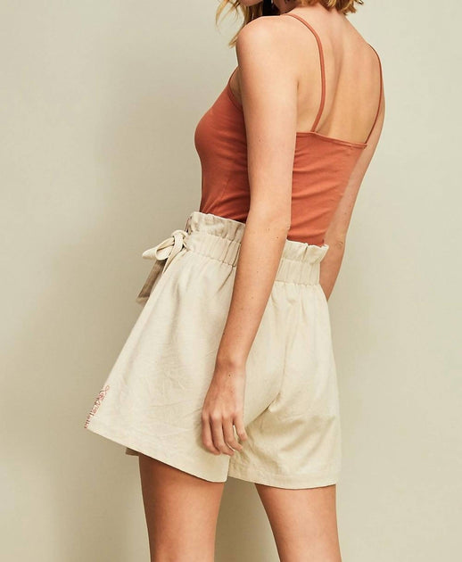 entro Embroidered Wrap Skort Beige Large 4