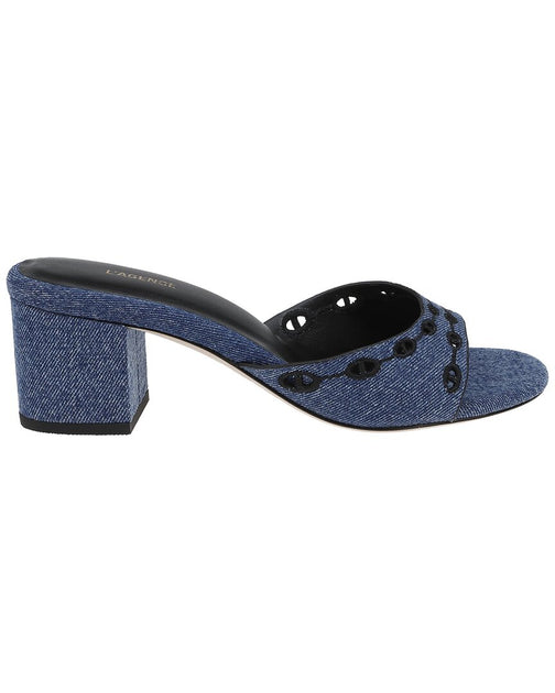 L'AGENCE Camille Suede Heeled Sandal Blue EU 36 2