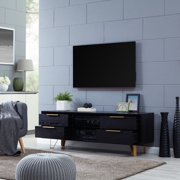 SEI Malone Black Entertainment Console 2