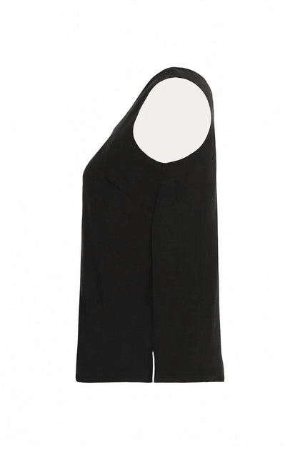 Dolcezza Linen Cami Top Black Small 4