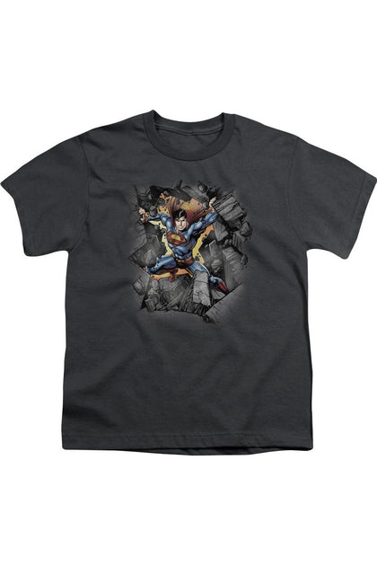 Gildan Superman Break On Through T-Shirt Black Small 2