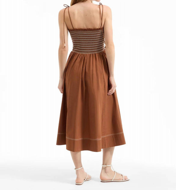 Veronica Beard Kaela Midi Dress Brown Large 3