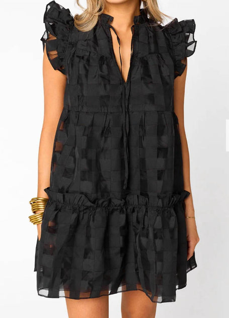 BUDDYLOVE Aubrey Ruffle Short Dress In Black