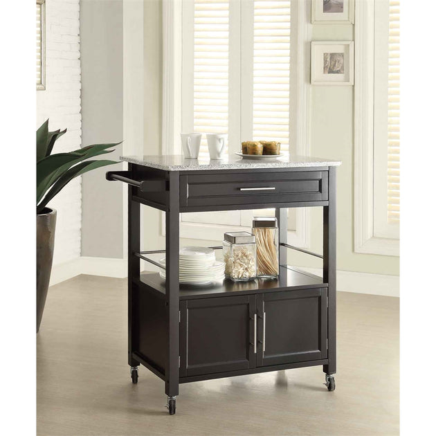 Linon Cameron Kitchen Cart Black 3