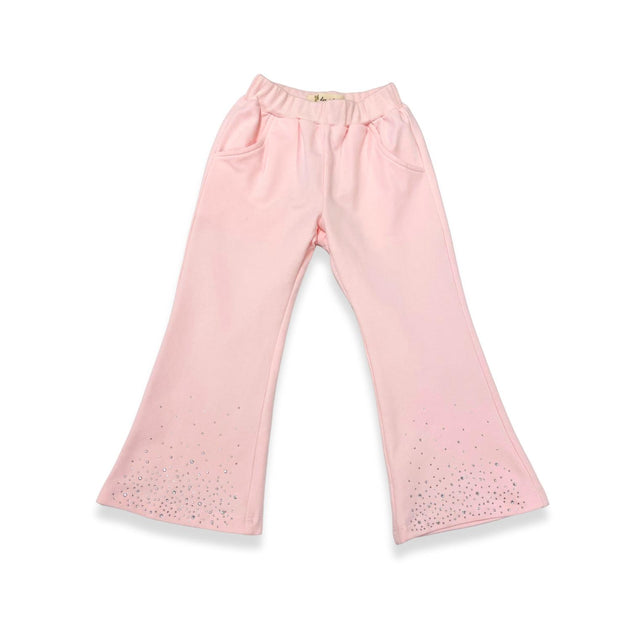 Doe a Dear Girls Silver Gem Flare Pants Pink US 5 2