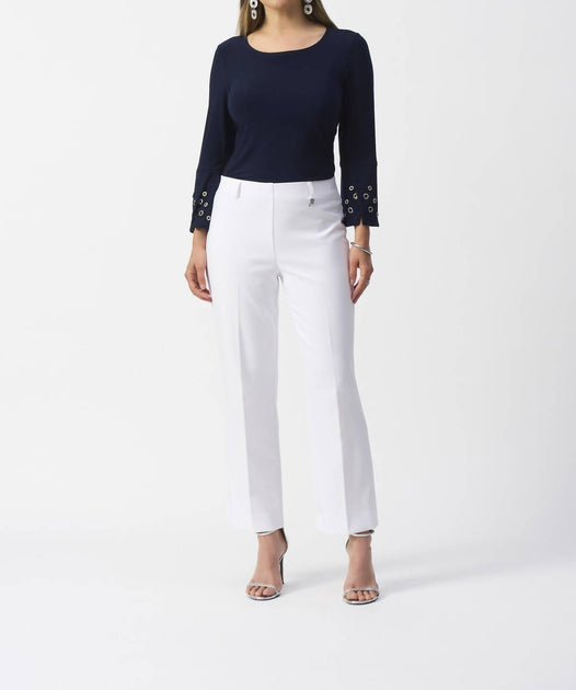 Joseph Ribkoff Eyelet Flared Top Blue US 6 4