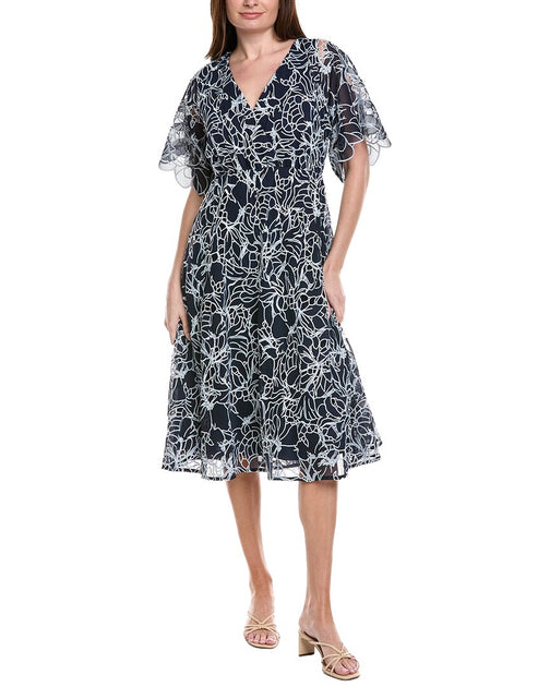 Johnny Was Eyelet Bloom Dress Blue XL 2