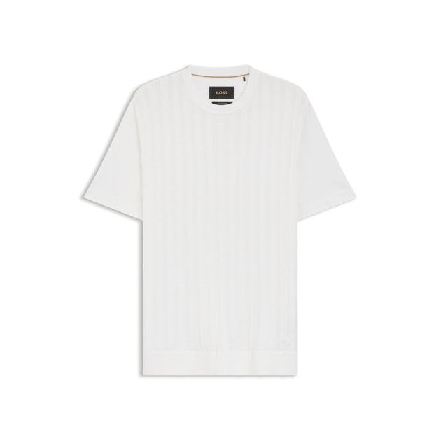 Boss Cable-knit T-shirt White Large 2