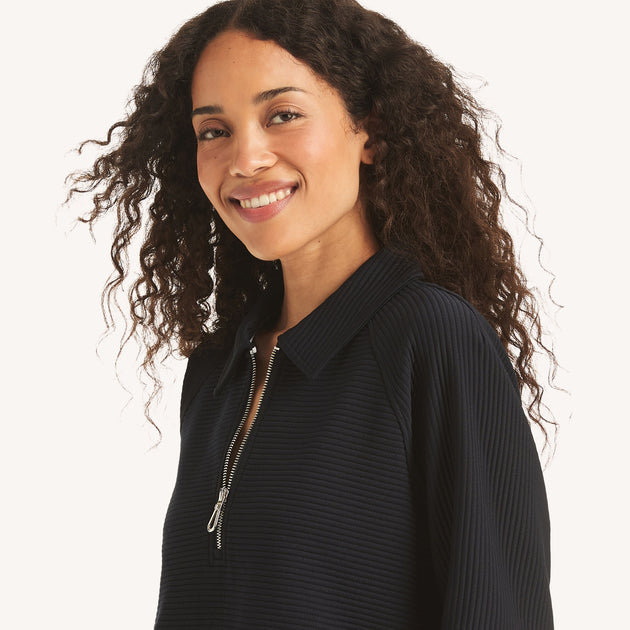 Nautica Womens Quarter-Zip Sweatshirt Multi XXLarge 4