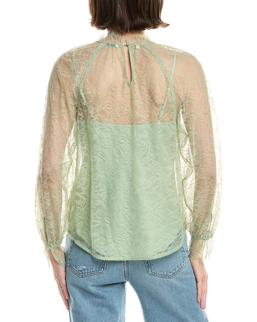 Rebecca Taylor Lace Top Green US 6 3