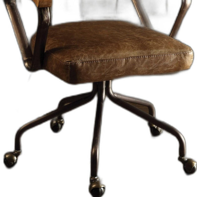 Hivvago Rolling Office Chair Brown Black 4