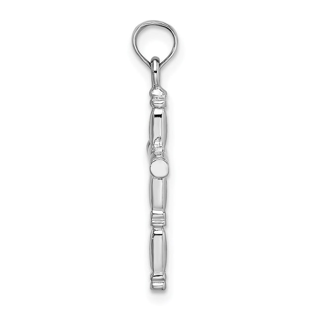 Diamond2Deal Cross Charm Pendant Silver 4