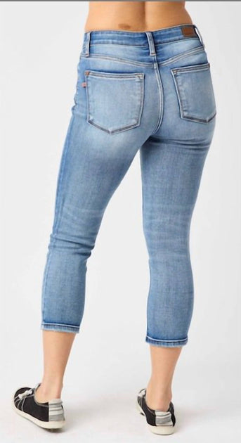 Judy Blue Mid Rise Skinny Capri Jeans Blue 3